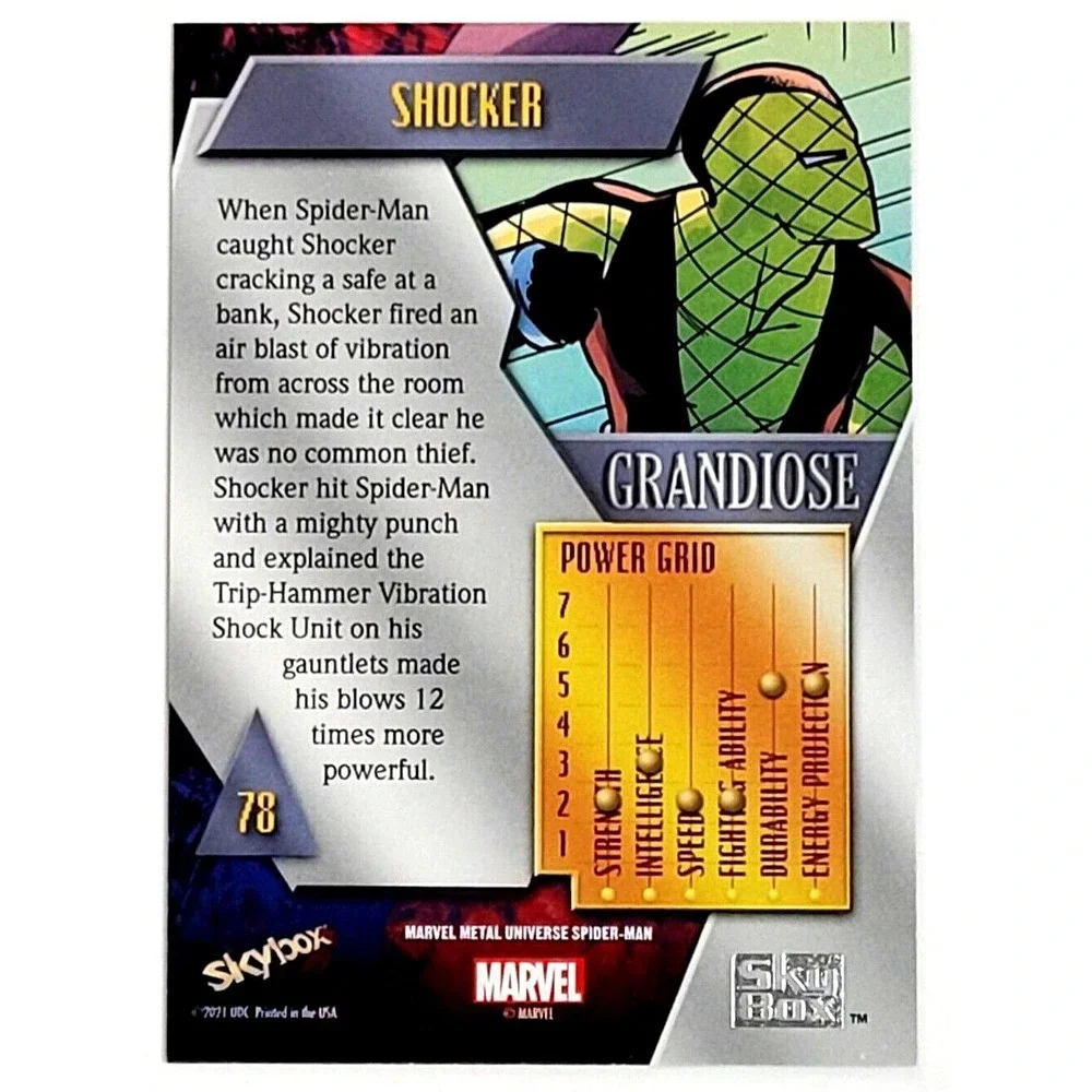 2022 MARVEL METAL‎ UNIVERSE SPIDER-MAN SHOCKER GRANDIOSE  #78